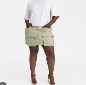 KBB by KAHLANA 'The Cargo Mini Skirt'- Olive Green